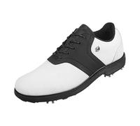Chaussures de golf classiques pour homme - Noir et blanc - Style selle - Chaussures de sport imperméables avec semelle à pointes pour l'extérieur, beige, 43 1/3 EU