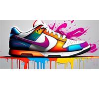 Chaussures de graffiti Diamond Painting Enfant 5D Diamant Painting Grand Format Cristal Point de Croix Peinture Diamant Adulte Artisanat Kit Broderie pour Décoration Painting Diamant 50x100cm S-8598