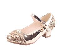 Chaussures de gymnastique pour fille - Chaussures à talons hauts - Princesse - Chaussures de soirée - Chaussures de performance - Chaussures en cristal, or, 32 EU