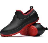 Chaussures de Jardin pour Hommes Bottes de Pluie antidérapantes imperméables Chaussures d'extérieur légères Unisexes pour Camping Lawn Care Yard Work Herbe Cutting Shoes-Red with Fleece||Numeric_42