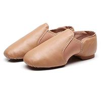 Chaussures de jazz en cuir souple avec semelle fendue pour femmes, hommes, garçons et filles, peau, 32 EU