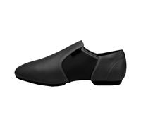 Chaussures de jazz pour femme - En cuir extensible - Semelle souple - Chaussures de danse du ventre - Chaussons d'été tendance et décontractés - Confortables, Noir , 37 EU