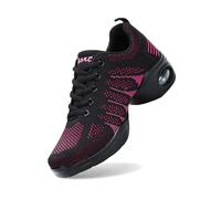 Chaussures de Jazz pour Femmes Baskets à Lacets Coussin Respirant Baskets de Danse Fille Semelles Divisées Chaussures de Danse de Marche Sportive Fitness Sneakers