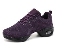 Chaussures de Jazz pour Femmes Baskets à Lacets Coussin Respirant Baskets de Danse Fille Semelles Divisées Chaussures de Danse de Marche Sportive Fitness Sneakers (Tanz-J29, 41EU)