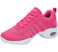 Chaussures de Jazz pour Femmes Baskets à Lacets Coussin Respirant Baskets de Danse Fille Semelles Divisées Chaussures de Danse de Marche Sportive Fitness Sneakers (Tanz-J8, 39EU)