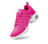 Chaussures de Jazz pour Femmes Baskets à Lacets Coussin Respirant Baskets de Danse Fille Semelles Divisées Chaussures de Danse de Marche Sportive Fitness Sneakers