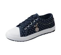 Chaussures de loisirs pour femme - Baskets brodées - Légères - Sportives - Chaussures plates - Dentelle - Respirantes - En tissu - Élégantes - Confortables - Chaussures basses à lacets - Chaussures de