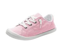Chaussures de loisirs pour femme - Baskets en toile - Chaussures de marche à enfiler - Chaussures plates - Confortables et respirantes - Chaussures basses - Antidérapantes - Pour femme, Rose, 40 EU