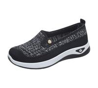 Chaussures de loisirs pour femme - Chaussures d'été confortables pour diabétiques - Chaussures de marche légères - Chaussures de santé - En maille - Antidérapantes - Légères, Noir , 39 EU