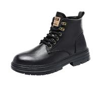 Chaussures de loisirs pour homme - Bottines hautes à lacets - Élégantes | Bottes à lacets en cuir PU - Chaussures de trekking et de randonnée - Tige courte - Bottes en cuir ultra légères - Chaussures