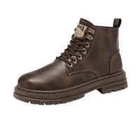 Chaussures de loisirs pour homme - Bottines hautes à lacets - Élégantes | Bottes à lacets en cuir PU - Chaussures de trekking et de randonnée - Tige courte - Bottes en cuir ultra légères - Chaussures
