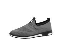 Chaussures de loisirs pour homme - Noir - En maille - Respirantes - Chaussures de sport à enfiler - Chaussures basses - Chaussures de marche légères - Chaussures de fitness minimalistes - Couleur unie