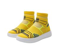 Chaussures de loisirs pour homme pour le printemps et l'automne, coupe mi-haute, coupe semblable à une chaussette et tige en maille. Chaussures anime pour homme, jaune, 40 EU