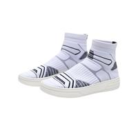 Chaussures de loisirs pour homme pour le printemps et l'automne, coupe mi-haute, coupe semblable à une chaussette et tige en maille. Chaussures anime pour homme, Blanc., 40 EU