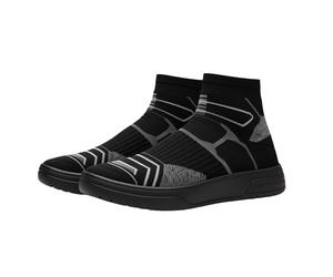 Chaussures de loisirs pour homme pour le printemps et l'automne, coupe mi-haute, coupe semblable à une chaussette et tige en maille. Chaussures anime pour homme, Noir , 42 EU