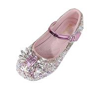 Chaussures de loisirs pour tout-petits et filles - Chaussures de danse - Bout rond - Chaussures sans fermeture, rouge, 33 EU