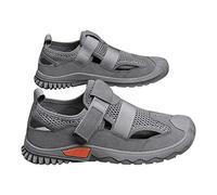 Chaussures de loisirs respirantes pour homme - Chaussures d'intérieur décontractées - Antidérapantes - Pour les personnes d'âge moyen et plus âgés - Amortissement des chocs, gris, 42 EU