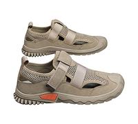 Chaussures de loisirs respirantes pour homme - Chaussures d'intérieur décontractées - Antidérapantes - Pour les personnes d'âge moyen et plus âgés - Amortissement des chocs, beige, 42 EU