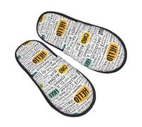 Chaussures De Maison Bonjour Unisexes Pantoufles Chauds Pantoufle Voyages Fuzzy Pantoufles Pour Hiver Hôtels L
