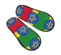 Chaussures De Maison Drapeau De L'Éthiopie Shoes Antidérapantes Pantoufle Chauds Pantoufles Pour Voyages Hiver Hôtels L
