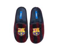 Chaussures de maison du FC Barcelone au design classique avec le blason officiel du club, fabriquées en Espagne avec des matériaux résistants. Semelle antidérapante, lavable., Bordeaux, 32 EU