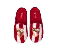 Chaussures de maison du FC Séville avec écusson officiel avec design classique à rayures, fabriquées en Espagne. Semelle antidérapante, lavable en machine., rouge, 38 EU