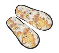 Chaussures De Maison Fleur Groovy Unisexes Fuzzy Pantoufles Chauds Pantoufles Fête Slippers Pour Spa Piscine L