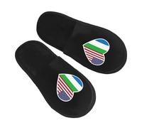 Chaussures De Maison I Love America And Sierra Leone Fuzzy Pantoufles Duveteux Pantoufle Unisexes Slippers Pour Piscine Voyages Camping M
