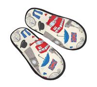 Chaussures De Maison London Pattern With Big Ben Fuzzy Pantoufles Antidérapantes Pantoufle Duveteux Shoes Pour Hiver Hôtels Chambre À Coucher L