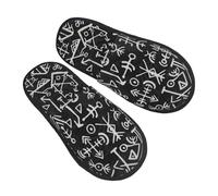 Chaussures De Maison Nordic Pirate Symbols Pattern Pantoufles Chauds Chaussures Unisexes Shoes Pour Spa Hôtels Camping M