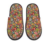 Chaussures De Maison Paix Et Amour Pantoufles Intérieur Et Extérieur Pantoufle Chauds Fuzzy Pantoufles Pour Camping Spa Hiver L