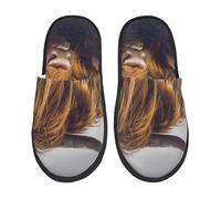 Chaussures De Maison Portrait D'Une Vache Avec Son Bébé Antidérapantes Pantoufles Duveteux Pantoufle Piscine Chaussures Pour Hôtels Camping M