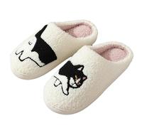 Chaussures de maison pour chats pour femmes, mignonnes pantoufles pour animaux | Chaussures de maison pour chats avec animaux drôles en peluche | Chaussons de maison pour femme doux et confortable