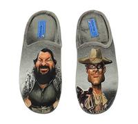 Chaussures de maison pour homme avec caricatures amusantes - Destalonées, Chinelas ou Semidescalzas - Rafa Nadal - Bud Spencer - Picapiedra - Freddie Mercury - Asterix et Obelix, Gris Trinidad, 40 EU