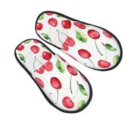 Chaussures De Maison Red Cherries On Tree Branch Pantoufles Outdoor Slippers Antidérapantes Shoes Pour Chambre À Coucher Camping Voyages L