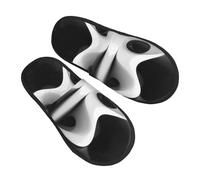 Chaussures De Maison Sculpture Noire Et Blanche Intérieur Et Extérieur Pantoufles Duveteux Slippers Spa Shoes Pour Chambre À Coucher Piscine M