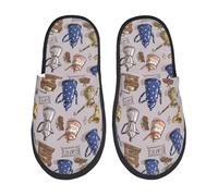 Chaussures De Maison Théière Ancienne, Moulin À Café Vintage Shoes Pour Femme Et Homme Pantoufle Antidérapantes Pantoufles Pour Fête Piscine Chambre À Coucher L