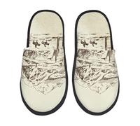 Chaussures De Maison Wild West Desert With Cowboy Print Shoes Pour Femme Et Homme Slippers Intérieur Et Extérieur Pantoufle Pour Hiver Hôtels Fête M