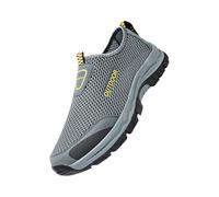 Chaussures de marche à enfiler en maille pour homme pour l'extérieur, baskets légères et respirantes avec semelle en caoutchouc antidérapante, col élastique, semelle intermédiaire rembourrée, base