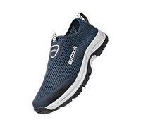Chaussures de marche à enfiler en maille pour homme pour l'extérieur, baskets légères et respirantes avec semelle en caoutchouc antidérapante, col élastique, semelle intermédiaire rembourrée, base