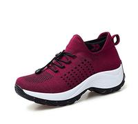 Chaussures de marche à enfiler pour femme, Rouge Shsy1855, 39.5 EU