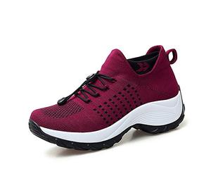 Chaussures de marche à enfiler pour femme, Rouge Shsy1855, 39.5 EU