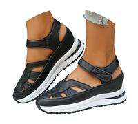 Chaussures de Marche Compensé en Cuir Légères et Confortables Sneaker Tendance Sport Sandales Chaussures sans Lacets Antidérapantes pour Fitness Course Intérieur & Extérieur (40)