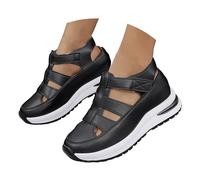 Chaussures de Marche Compensé en Cuir Légères et Confortables Sneaker Tendance Sport Sandales Chaussures sans Lacets Antidérapantes pour Fitness Course Intérieur & Extérieur (36)