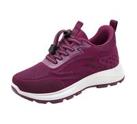 Chaussures de marche confortables pour femme - Avec élastique et élégantes - En mousse à mémoire de forme - Chaussures de jogging - Chaussures de fitness légères, lilas, 36 EU