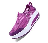 Chaussures de Marche Confortables pour Femmes avec Soutien de la voûte Plantaire Chaussures orthopédiques médicales pour fasciite Sportives Larges antidérapantes légères (Purple, 38)