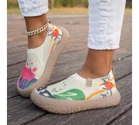 Chaussures de marche décontractées à enfiler pour femme - Légères et confortables - Pour un usage quotidien, les voyages et les activités de plein air avec une tige en maille tricotée légère