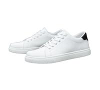 Chaussures de marche décontractées en cuir pour homme | Dessus en cuir synthétique, design épuré, semelle contrastée, coupe classique à lacets, commutations, promenades quotidiennes