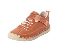 Chaussures de marche décontractées pour homme en similicuir avec lacets et sangle cousues à la main plates pour tous les jours, Orange, 38.5 EU