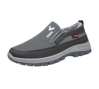 Chaussures de marche d'hiver à enfiler pour homme avec doublure en fourrure | Dessus en maille respirante, doublure en peluche, semelle rembourrée, idéal pour la marche, les voyages et les vêtements